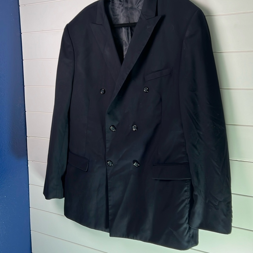 Caravelli navy suit jacket size 46L 40 W. MN22